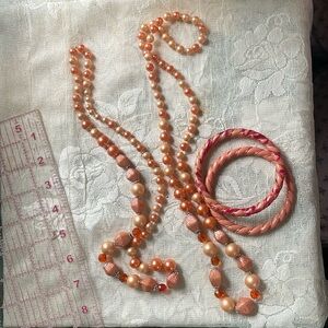 Pink bracelet and Necklace